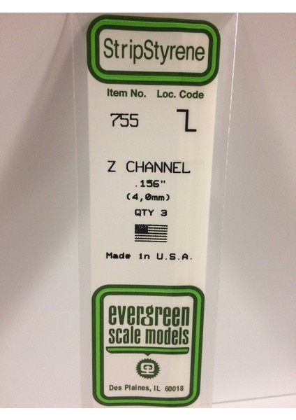 755 4.0X355 Mm. Z Profil Polistren Çubuk-3 Adet- Beyaz