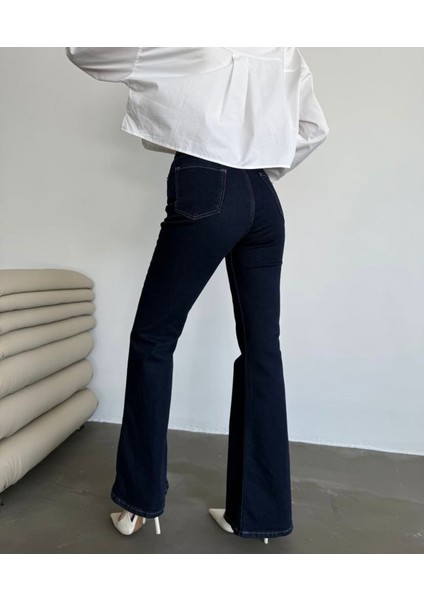 jean Vanessa Pamela Ispanyol Lacivert Kot Yüksek Bel Likralı Ekstra Esnek fiyatları