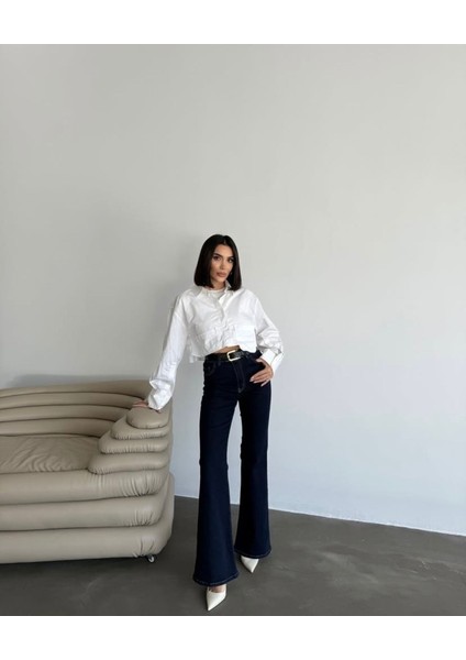 jean Vanessa Pamela Ispanyol Lacivert Kot Yüksek Bel Likralı Ekstra Esnek modelleri