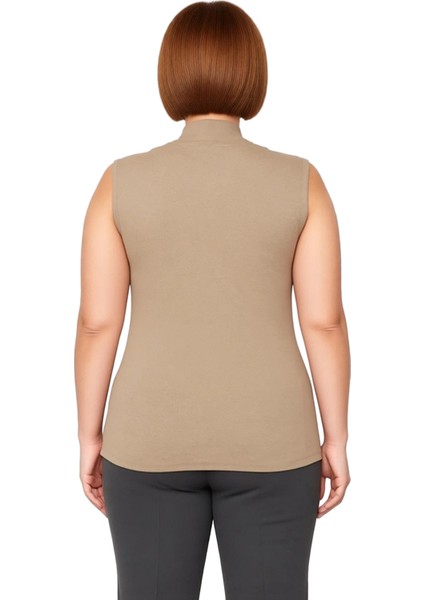 Kadın Fermuarlı Dik Yaka %100 Pamuk Fitilli Örme Bluz Büyük Beden Kaliteli Şık Rahat Modern fiyatları