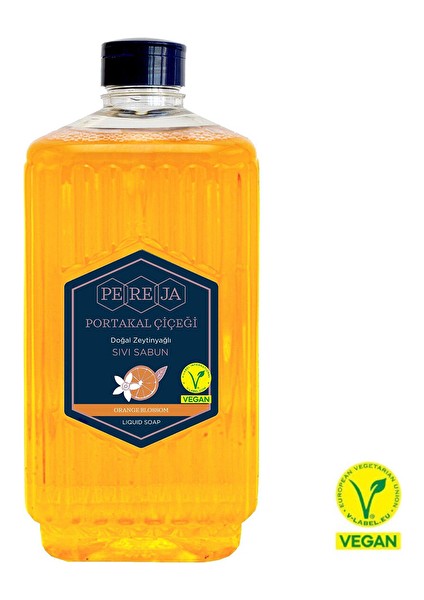 2 Adet Pereja 1500 ml Doğal Zeytinyağlı Sıvı Sabun Portakal