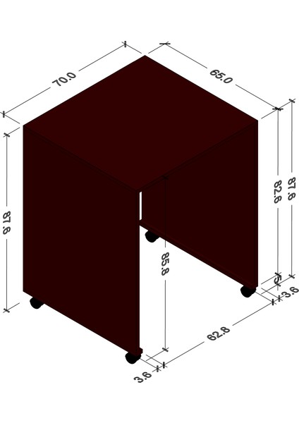 Soli-C 70 cm Mat Ceviz Mdf Lam Tekerlekli Çamaşır Makinesi Ünitesi modelleri