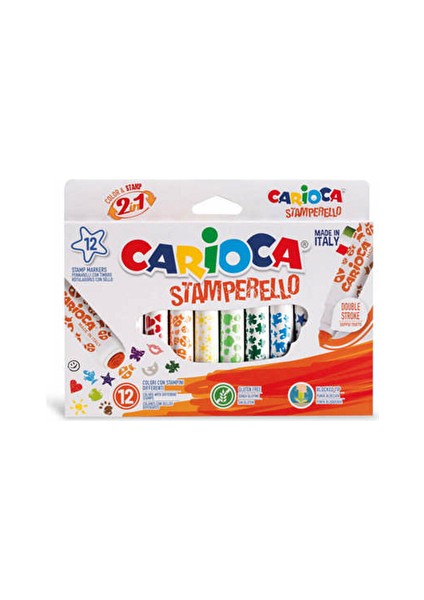 4 Adet Carioca Stamperello Keçeli Boya Kalemi 12 Li