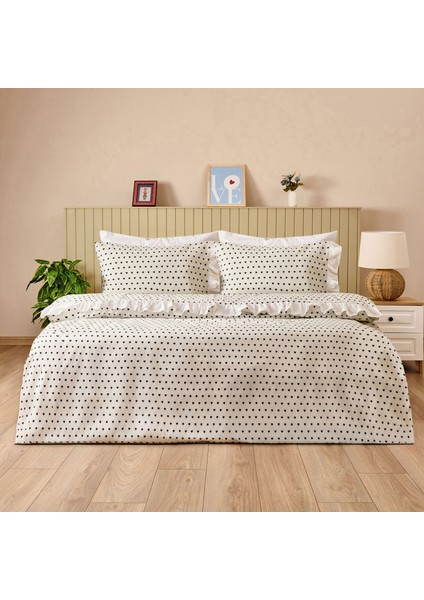 Soft Moyo Çift Kişilik Nevresim Takımı - Beyaz / Antrasit