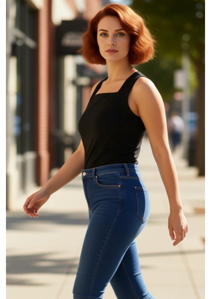 Kadın Büzgülü Kare Yaka Kolsuz Üst Modern Siluet ve Konforlu Kullanım Sunan Tasarım Kaliteli modelleri