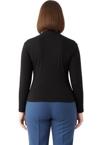 Kadınlar Için Modern Büzgülü Balıkçı Yaka Uzun Kollu Örme Bluz Kaliteli Şık Rahat Modern Zarif fiyatları