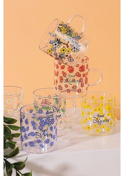 4 Adet Arow Winsome Kulplu Cam Bardak 6'lı 100 ml