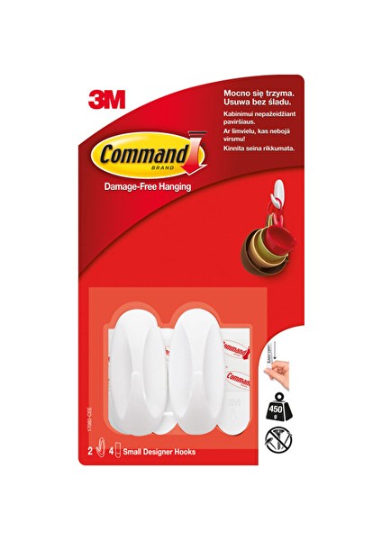 4 Adet Command™ 17082-CEE Küçük Boy Askı