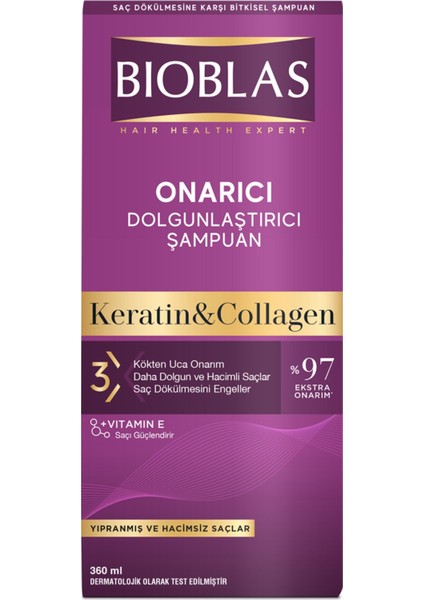 Keratin Kolajen Şampuan 360 ml 3 Adet