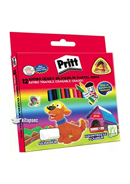 4 Adet Pritt Silinebilir Pastel Boya 12 Renk