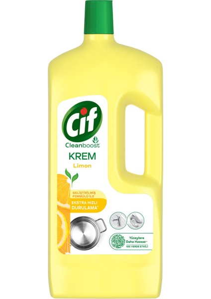 Krem Yeni Nesil Yüzey Temizleyici Limon 1500 ml 3 Adet