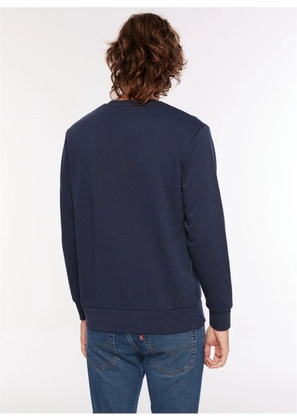 Bisiklet Yaka Mavi Erkek Sweatshırt A2824-0006