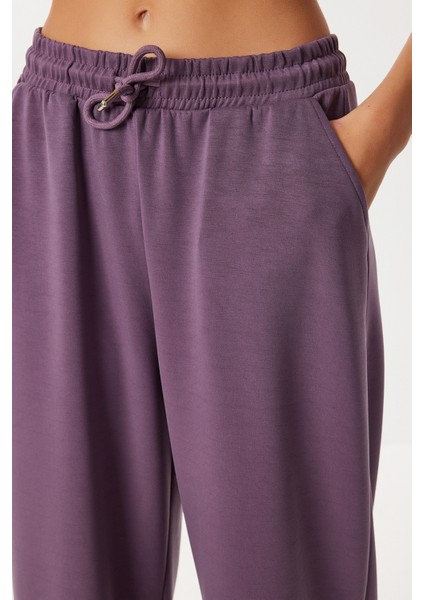 Geniş Paça Modal Eşofman Altı LUB0070 Açık Mor modelleri