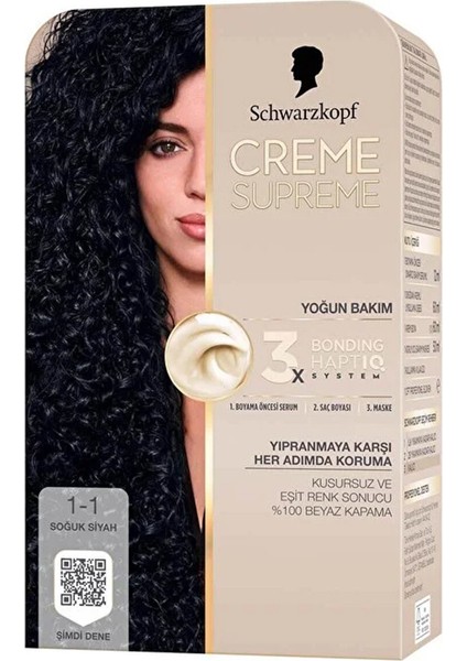 4 Adet Creme Supreme Saç Boyası 1-1 Soguk Siyah fiyatları