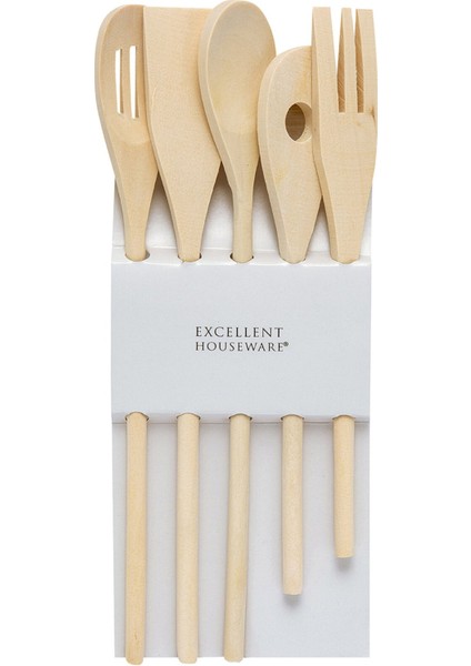 5 Parça Ahşap Kaşık Seti 3 Adet