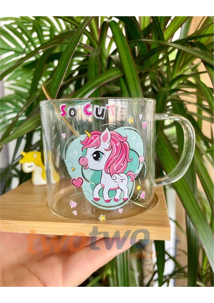 Unicorn Baskı Bardak Kupa Ünicorn -sarı pembe unicorn modelleri