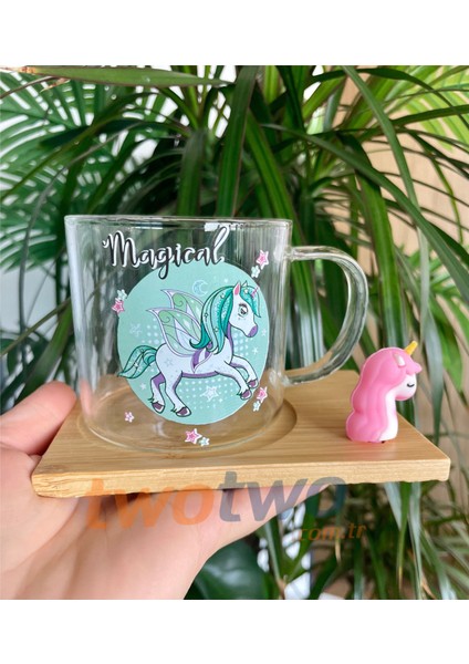 Unicorn Baskı Bardak Kupa Ünicorn Magic- mavi unicorn fiyatları