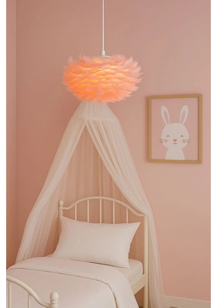 Flora Model Tüylü Kumaş Modern Estetik Tekli Sarkıt Avize