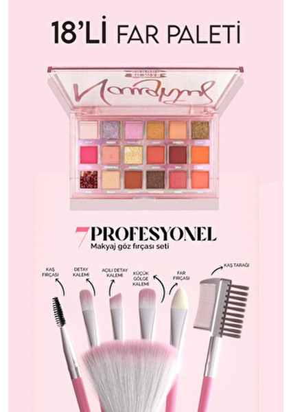 Kıymetli Taşlar Serisi Altın Makyaj Seti 40'lı Far Paleti ve Waterproof Maskara