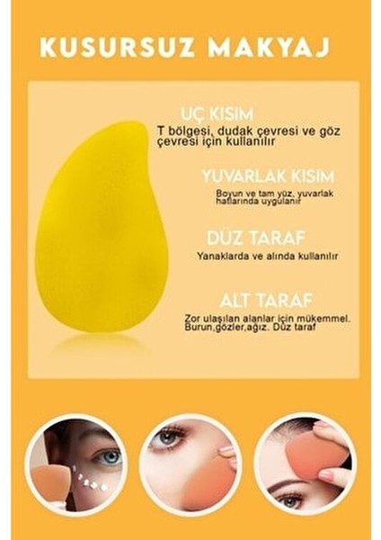 Makyaj Süngeri Mango Renkli Minimal Tasarım ile Günlük Kullanım İçin Uygun modelleri