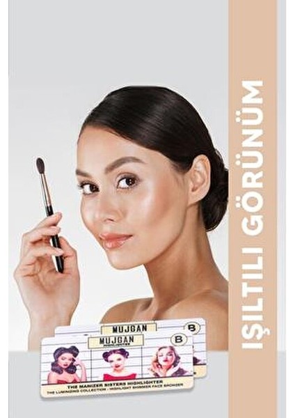 Pembe Makyaj Seti Koyu Ton Renkli Süngerler ve Aydınlatıcı Palet ile 7 Parça