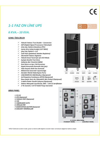 10 Kva Online Kesintisiz Güç Kaynağı (UPS) fiyatları