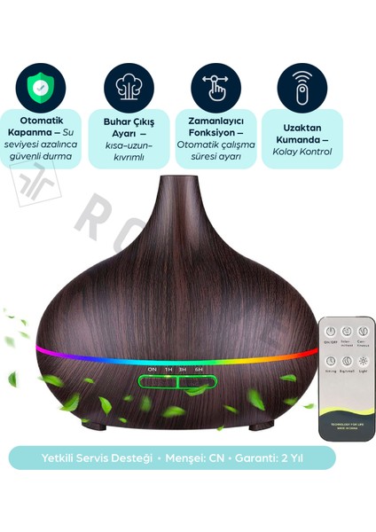 550 ml Otomatik Hava Nemlendirici Buhar Makinesi Oda Nemlendirici Aroma Difüzör