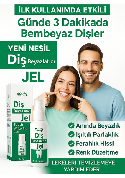 ✨🦷 Beyazlatıcı İlla Life Diş Temizleme Jeli – Limon Aromalı, Hassas Dişler İçin Vegan 50 ml 🍋