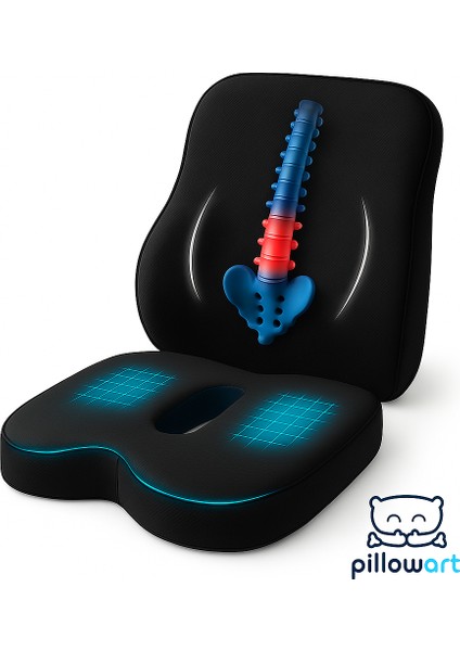 Ergonomik Bel Destek ve Visco Oturma Minderi