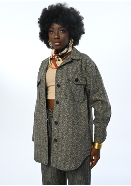 Kadın Çift Cepli Düğmeli Gömlek