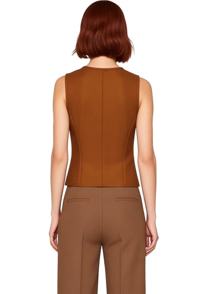 Kadınlar Için Slim Fit Düğmeli Bisiklet Yaka Örme Süet Yelek Kaliteli Şık Rahat Modern Zarif fiyatları