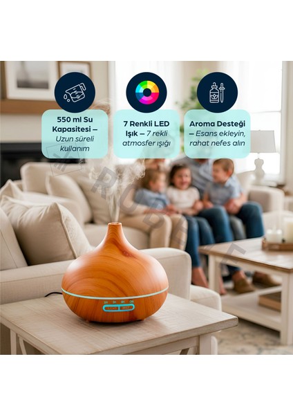 550 ml Otomatik Hava Nemlendirici Buhar Makinesi Oda Nemlendirici Aroma Difüzör