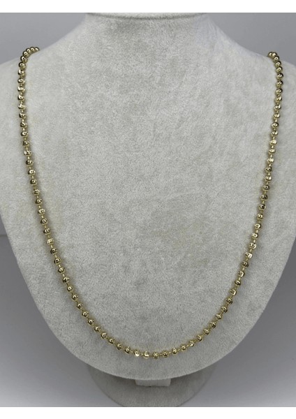 14 K Renginde Dorika Taşlı Gold Kolye 70 cm