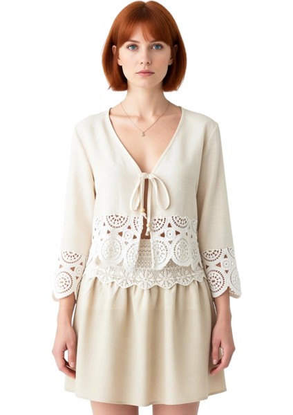 Kadın V Yaka Düşük Kol Uzun Kollu Dokuma Bluz Şık ve Konforlu Günlük Stil Kaliteli Şık Rahat