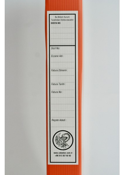 Eczane Sgk Reçete Kutusu Standart Boy Turuncu (29X4,5X40 Cm) modelleri