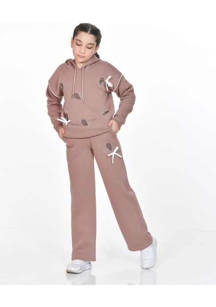 Lovence Kız Çocuk Eşofman Takımı Kahverengi