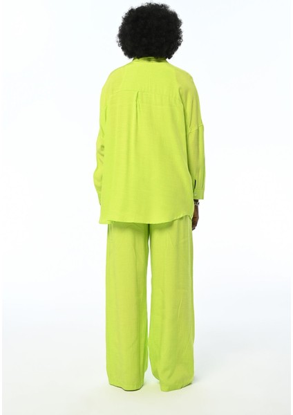 Kadın Beli Lastikli Bol Paça Düz Renk Pantolon modelleri