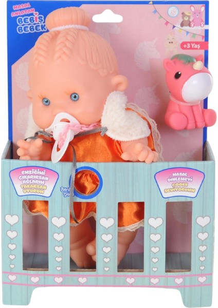 Masal Anlatan Emzikli Bebek ve Minik Arkadaşı Oyuncak Seti - Pembe Elbiseli