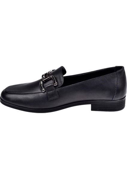 Hakiki Deri Tokalı Makosen Kadın Ayakkabı BEE-12006 Siyah modelleri