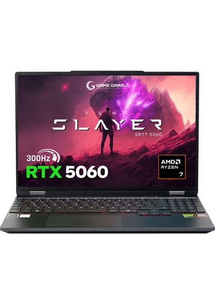 Slayer SR7T-5060 C3 Amd Ryzen 7 255 32GB Ram 2tb SSD RTX5060 15.3" Qhd+ 300Hz IPS Freedos Gaming Laptop fiyatları