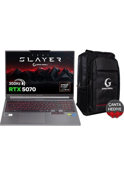 Slayer R9T-5070 C7 Amd Ryzen 9 8945HX 16GB Ram 1tb SSD RTX5070 16" 300Hz Qhd+ Freedos Gaming Laptop