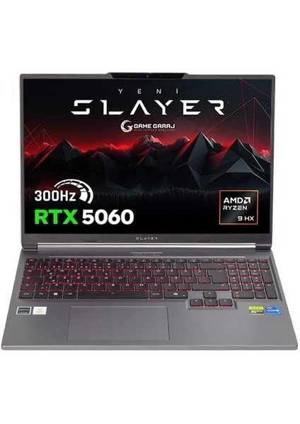 Slayer R9T-5060 C7 Amd Ryzen 9 8945HX 16GB Ram 1tb SSD RTX5060 16" 300Hz Qhd+ Freedos Gaming Laptop fiyatları