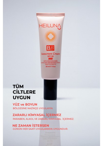 SPF 30 BB Krem 30 ml Light, Nemlendirici ve Güneş Koruma, Niacinamide & Aloe Vera ile Aydınlatıcı modelleri