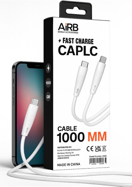 ⚡ Aırb Type-C To Type-C Uyumlu 1000MM 65W Hızlı Şarj Kablosu fiyatları
