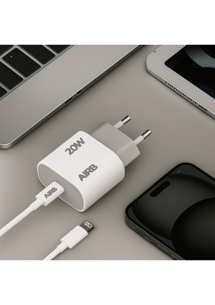 Aırb 20W Güçlü Pd Adaptör ve Lightning Kablo – Iphone, iPad Uyumlu modelleri