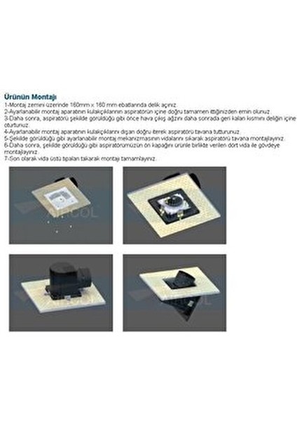 Spring Tavan Tipi Aspiratör 23W 100 m3/h Kolay Montaj ve Yüksek Performans fırsatları