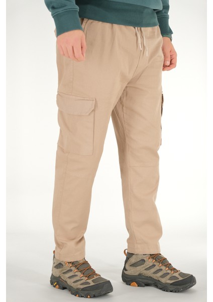 Erkek Vizon Kargo Cepli Pantolon Rahat Kesim Pamuklu Lastikli Bel fiyatları