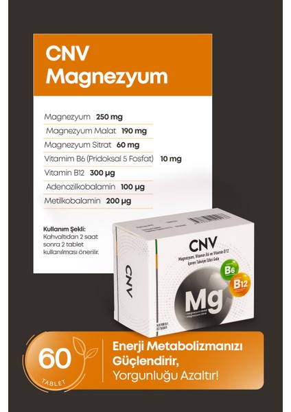 Magnezyum,vitamin B6 ve Vitamin B12 60 Tablet modelleri