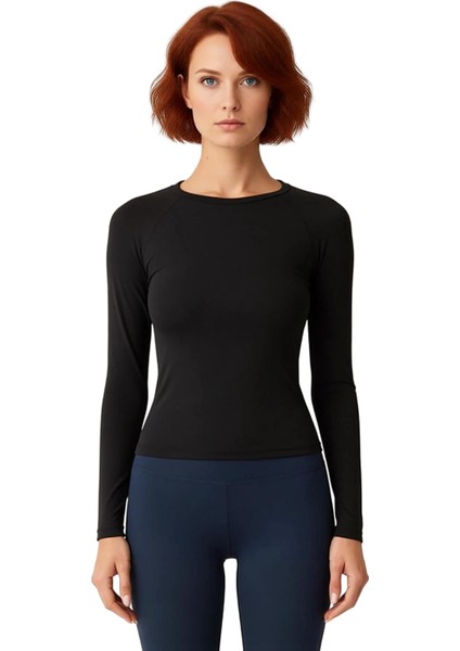 Kadın Spor Üstü Uzun Kollu Esnek Mikro Örme Kumaş ve Rahat Kalıp Kaliteli Şık Rahat Modern