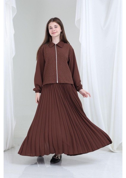 Elira Kız Çocuk Takım Kahverengi modelleri